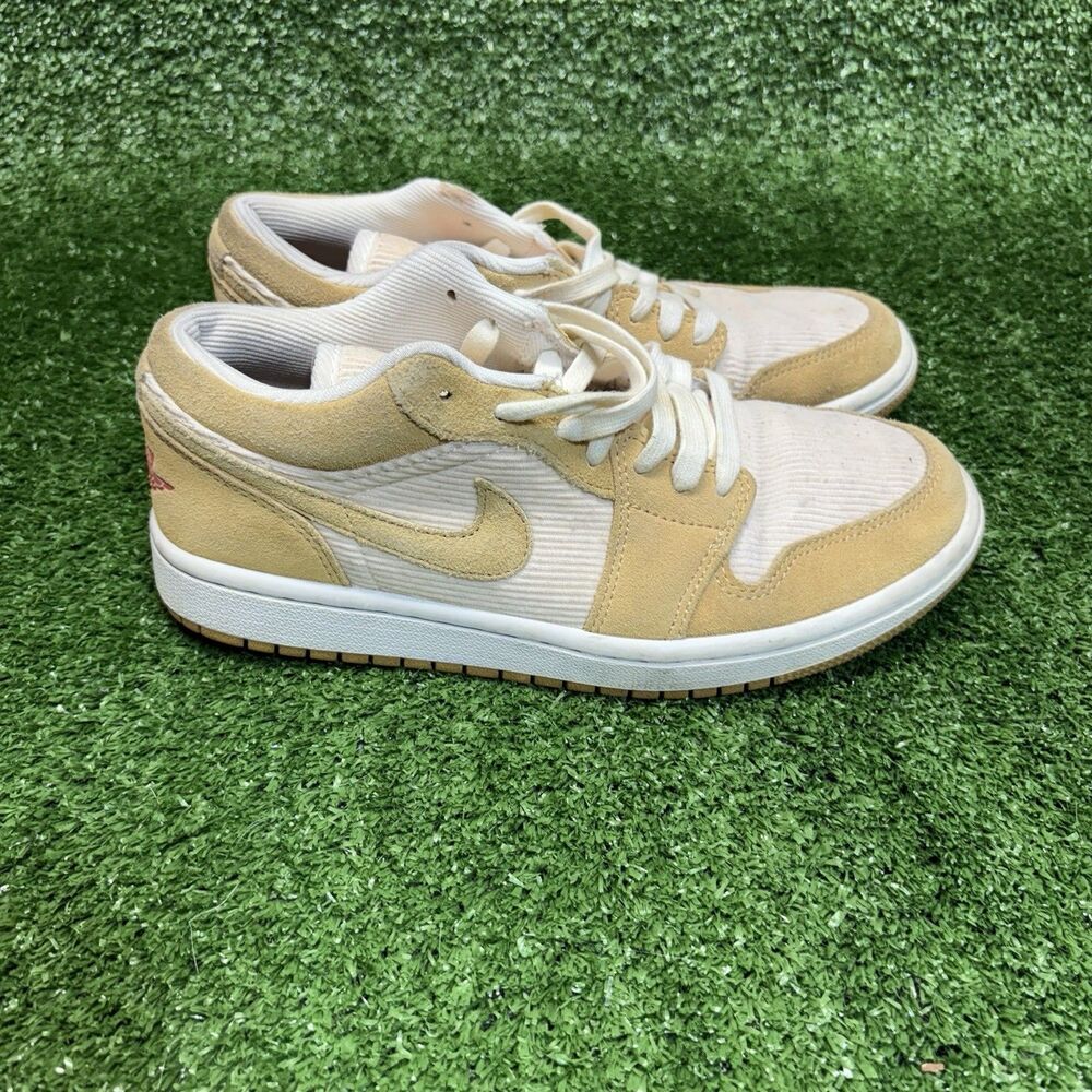 Nike Air Jordan 1 Low SE Womens Size 7 Twine-Orange-Quartz Corduroy DH7820-700